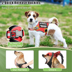 Service Dog Vest Harness+ID Tag+10 Patches,Metal Serivce Dog Tag&Reflective Emotional Support Dog Vest with Handle for Small Dogs,Easy Put On/Off for Training/Walking/Everyday Red XS