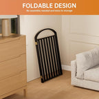 2 Panels Full Matel Freestanding Dog Gates with Door, 48"Extra Wide 32"Tall Free Standing Dog Pet Gate for Indoor & Outdoor. Foldable Pet Fences for Doorways, House, Stairs, Porch, Deck, Yard