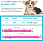 LED Dog Collar - Light Up, Adjustable, Rechargeable, Waterproof - Night Walking, Glow in Dark - Small, Pink