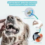 Dog Toothbrush, 360 Degree Finger Toothbrush, Triple Head Toothbrushes,Cleaning Brushes for Dog Cat Oral Dental Health (12 Kit)