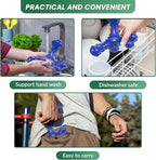 Dog Chew Toys for Aggressive Chewers Large Breed,Indestructible Bones Toy，Durable Cleaning Toothbrush Natural Rubber Dog Toys… (Deep Blue)
