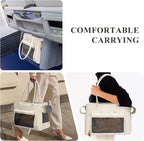 Fashion Pet Carrier Purse for Small Cat and Dog, Luxury Pu Soft-Sided Tote Bag with Large Pockets for Dogs and Puppies (White, 15.8" L x 7.5" W x 11.8" H)