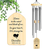 Loss of Cat Gift, Dodosky Personalized Cat Wind Chimes, Lost Pet Sympathy Gift Cat, Pet Loss Gifts, Cat Memorial Gifts, in Memory of Cat Personalized, Cat Bereavement Gifts