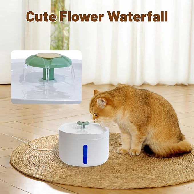 LIFFY Small Pet Water Fountain 2.6L Automatic Water Dispenser for Cats Dogs | Quiet Pump, BPA-Free Plastic, Energy-Saving | Continuous Fresh Flow with Easy-Clean Design & Multi-Layer Filtration