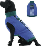 3XL Dog Sweater with Leash Hole, Turtleneck Warm Sweaters for Large Dogs Boy Girl, Easy to Put on Fall Winter Cold Weather Clothes, Thick Christmas Sweaters for Dogs Labrador, Green XXXL