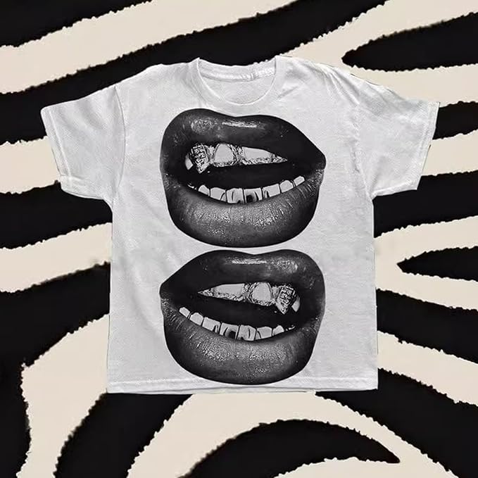 Graphic Tees Y2k Baby Tee Teens 2000s Vintage T Shirts Emo Grunge Printed Summer Crop Tops 2024