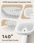 ROJECO 3-in-1 Pet Steam Brush for Cats&Dogs-Pet Spray Hair Removal Detangling Comb with Adjustable Mist,Handheld Deshedding Grooming Tool for Long/Short Hair,Massage Brush & Shedding Control,Cordless