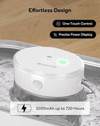 Cat Water Fountain Cordless, 108oz/3.2L Wireless Cat Fountains for Drinking, Pet Water Fountains for Cats Indoor, Automatic Cat Water Dispenser Battery Operated Rechargeable, Stainless Steel White