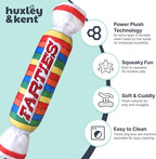 Huxley & Kent Funny Dog Toy w/Squeaker – Power Plush Squeaky Dog Toys for Small, Medium & Large Dogs – Soft Stuffed Animal for Indoor Play & Fetch - Farties, Large