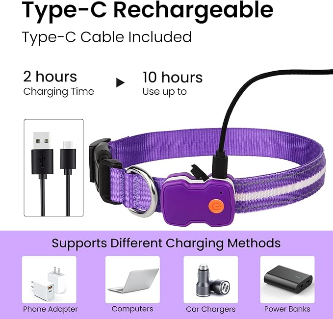 MASBRILL Light Up Dog Collar - RGB LED, Rechargeable, Water-Resistant Glow Up Night Walking Collar for Small to Large Dogs