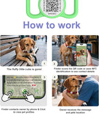 QR Code Dog Tag with NFC, Personalized Pet ID Tag, Silent Silicone Dog ID Tag, Modifiable Pet Online Profile, Multiple Emergency Contact, Scan QR Code Send GPS Location Email (Small Green)