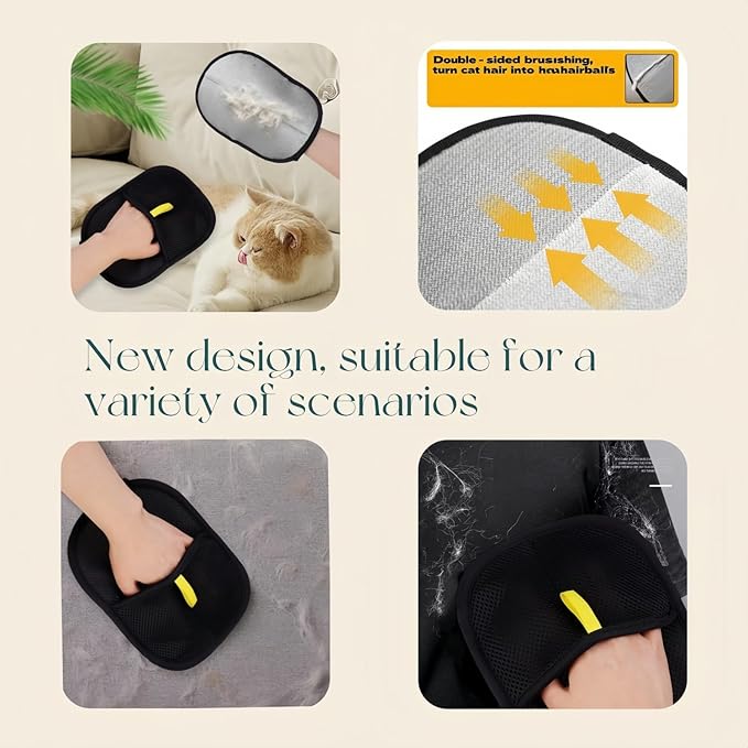 2025 New Pet Hair Removal Glove,pet Hair Remover mitt，for Couch, Furniture, Carpet, Car Seat -Electrostatic Reusable Gloves | Fast Cleaning, for Cat & Dogs (1pcs)