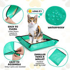 25 Pcs Disposable Travel Litter Box for Cat Dog Foldable Litter Box Collapsible Waterproof Pet Supplies for Kitten Indoor Outdoor, 19.69 x 19.69 Inch