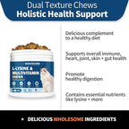 L-Lysine Supplement for Cats, Cat Vitamins for Sneezing, Runny Nose, Cold, Immune Support, Eye Function and Respiratory Health, Natural Lysine Cat Treats (120 Chews, Tuna)