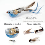 11PCS Realistic Bird Cat Toy Refills – Handmade Feather Cat Toys with Bell, Clip-on Cat Wand Attachments – Interactive Cat Toys for Indoor Cats, Refill Set for Wand Toy or Cute Home Décor