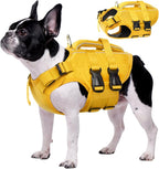 Kuoser Dog Life Jacket High Flotation, Reflective Dogs Life Vest for Swimming Boating, Adjustable Small Medium Large Dog lifejacket, Lightweight Dogs Life Preserver Rescue Handle Spring Summer Pool