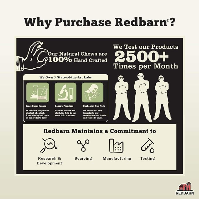 Redbarn Filled Dog Bones Peanut Butter, Cheese N' Bacon, Beef, Natural Long-Lasting Dental Treats; Suitable for Aggressive Chewers. Peanut Butter, Large 6" - 15 Bones
