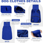 ROZKITCH Dog Winter Coat Soft Pullover Pajamas, Pet Windproof Warm Cold Weather Jacket Vest Cozy Onesie Jumpsuit Apparel Outfit Clothes for Small, Medium, Large Dogs Walking Hiking Travel Sleep Blue