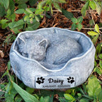 Cat Memorial Stones Garden Statues Engraved with Name, Personalized Pet Memorial Stones for Cat Headstones Grave Markers Tombstones Sympathy Gifts Loss Gifts Outdoors