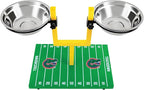 NCAA Florida Gators Goalpost Football Field Dog Feeder – Adjustable Elevated Dog Bowls with Stand, 2 Stainless Steel Bowls, Non-Slip Rubber Feet, Raised Pet Feeder for Large & Small Dogs