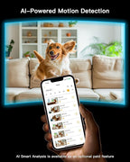 ARENTI 5G 4MP Pet Camera, No Subscription Indoor Security Camera for Dog/Cat/Baby, Free Phone App, Dual-Band WiFi, Auto Tracking, Super Night Vision, 2-Way Talk, 64G Local Storage(P2Q 64G 1PC)