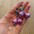 4 Sets Cat Bell for Dog Collar Charm Training Pet Pendant Accessories with 2 Pack Stainless Steel Dog Tag Clips(2 X-Small Pink)