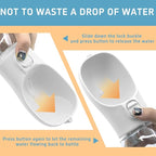 Portable Travel Dog Water Bottle with Bowl, Leak Proof, Convenient for Walking, Hiking and Camping (Gray, 12oz)