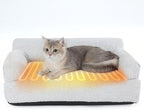 Thirdream Heated Cat Couch Bed for Indoor Pet Cats,Orthopedic Furniture, Warming & Heating PET Chair, Cat Beds Fabric, Anti-Slip Bottom, Washable Cover, Cute & Large Size