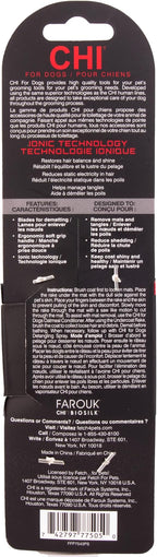 CHI for Dogs Dematting and Deshedding Undercoat Rake - Dog Grooming Tool for Long Hair - Safe Blade Design for Mats and Knots - Ideal for Thick Coats and Tangled Fur