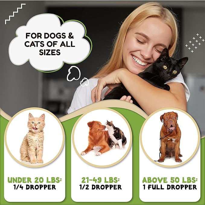 Billion Pets - Hemp Oil for Dogs and Cats - Helps with Anxiety, Pain, Stress, Sleep, Arthritis, Seizures Relief - Hip and Joint Support - Calming Drops Treats