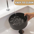 Elevated Ceramic Dog Bowl Set - Raised Dog Bowls with Non Slip Bamboo Stand, Food and Water Bowl Set for Kitty, Cats and Toy Breed Dogs, Pet Bowls, Weighted Dogs Dishes (5.1'', 2*16OZ, Black)