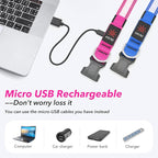 Visinite LED Dog Collar USB Rechargeable, Reflective Light Up Pet Collar for Night Walking, Adjustable Glow Collar for Small Medium Large Dogs (Pink, M)