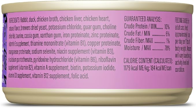 Tiki Cat After Dark Soft Pate Wet Cat Food, Dark Rabbit & Chicken Liver Recipe, 5.5 oz. Can (8 Count)