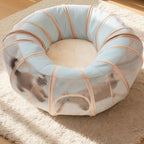 Mesh Cat Tunnel Bed with 20 Cat Toys, Collapsible Play Tunnel for Indoor Cats,Visible Cat Tube for Kitten Puppy