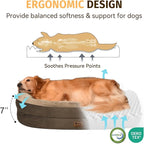 Orthopedic Waterproof Large Dog Bed: Memory Foam Washable Dog Bed with Bolsters - Removable Orthopedic Cover for Medium L XL Large Sized Pet - Non-Slip Bottom - Coffee