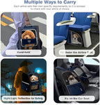 Lekebobor Extra Large Cat Backpack Carrier Expandable Pet Carrier Backpack for Small Dogs Medium Cats Fit Up to 18 Lbs, Dog Backpack Carrier, Foldable Puppy Backpack Carrier for Travel, Hiking,Blue