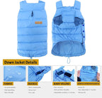 SPACE LION Puffer Jacket, Down Winter Coat, Waterproof, Windproof, Lightweight Jacket, Adjustable Fit for Small Dogs(LightBlue,S)