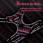 rabbitgoo Dog Harness No Pull with 2 Leash Clips, Adjustable Soft Padded, Reflective Oxford No Choke Pet Vest with Easy Control Handle for Large Dogs, Red Stripe, XL