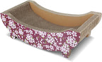 Cat Scratching Post Lounge Bed, Boat Shape Cat Scratcher Cardboard, Durable Recycle Board Pads Prevents Furniture Damage