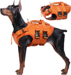 Kuoser Dog Life Jacket High Flotation, Reflective Dogs Life Vest for Swimming Boating, Adjustable Small Medium Large Dog lifejacket, Lightweight Dogs Life Preserver Rescue Handle Spring Summer Pool