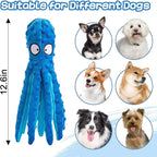 Alphatool Squeaky Dog Toys - Soft Plush Chew Crinkle Puppy Toys to Keep Them Busy, Octopus No Stuffing Interactive Essentials for Teething Small Medium Pets Dogs Gifts - 1pcs