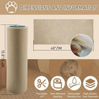 Cat Scratching Climbing Carpet Mat, Self-Adhesive Trimmable Anti Cat Scratcher Couch Furniture Protector from Cat Claws, Cat Post Covered Pad Replacement for DIY Cat Tree (Khaki, 15.8" x 40")