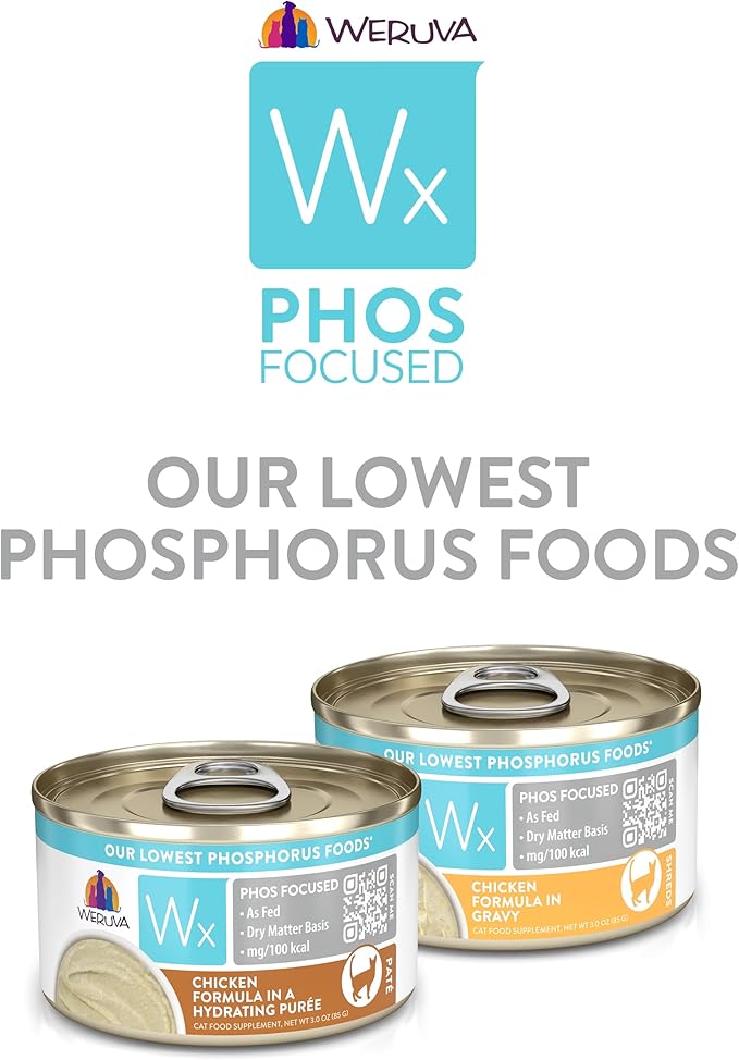 Weruva Wx Phos Focused, Chicken Formulas Variety Pack, 3oz Can (Pack of 12)