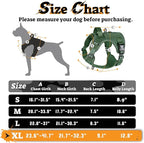 rabbitgoo Dog Harness for Large Dogs No Pull, Tactical Service Pet Vest with Molle and Control Handle, Adjustable and Reflective Military Harness for Easy Walking and Training, Green, XL