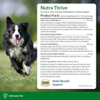Ultimate Pet Nutrition Nutra Thrive Canine, 40-in-1 Nutritional Powder Supplement for Dogs with Digestion and Immune Support, Vitamins, Minerals, Probiotics, Enzymes, 30 Scoops