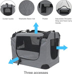 Large Cat Carrier 24"x16.5"x16.5" Portable Dog Crate for Small Medium Dogs Collapsible Traveling Pet Crate with Collapsible Bowl