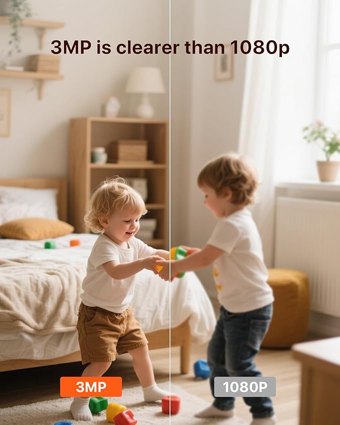 Tenda 2K Indoor Security Camera, WiFi6 Pet Camera for Home Security, 360°, 2-Way Audio, Motion Detection for Baby and Pet Monitor, Night Vision, Cloud & SD Card Storage, One-Touch Call (CP3-V3.0)