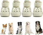 Lukovee Dog Shoes for Hot Pavement - Breathable Non Slip Dog Sandals with Reflective Stripes, Easy ON & Off, Easy-Clean Summer Outdoor Pet Boots for Small Medium Large Dogs (White, Size 7)