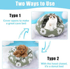 Dog Beds for Small Dogs, Cat Bed Cave, Washable Cute Cat Bed, Cozy Nook Pet Bed for Dogs or Cats, Anti-Slip Puppy Bed Fits up to 22 lbs Pets(White, 24" x 24")