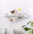 SVD.PET Cat Hammock Wall Mounted with Cat Toy, Soft Padded & Comfortable Cover Premium Cat Furniture. Modern Design Cat Shelf. Supports up to 40 lbs (Comfy Plus, White)